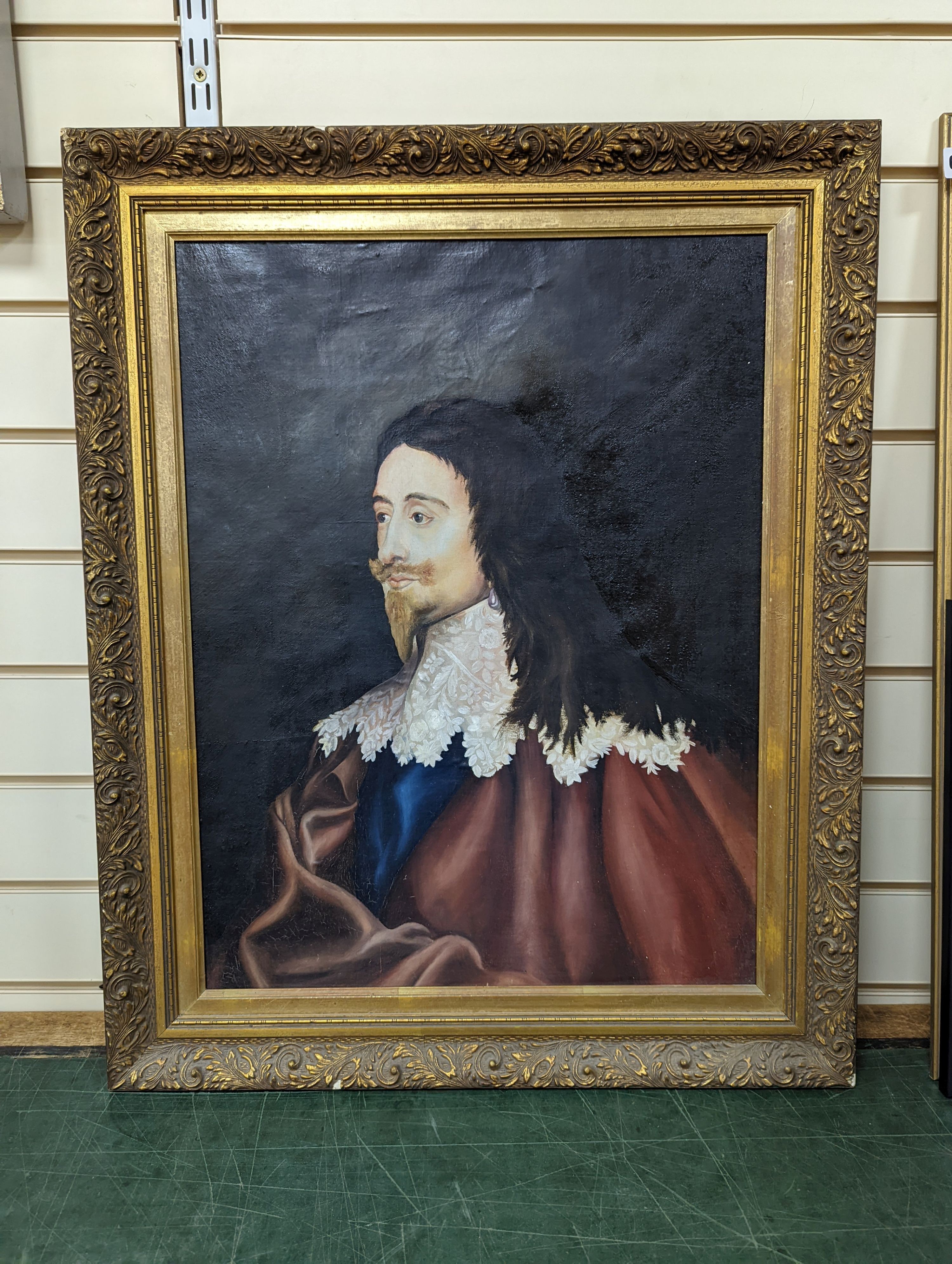 English School, oil on canvas, Portrait of Charles I, 60 x 45cm